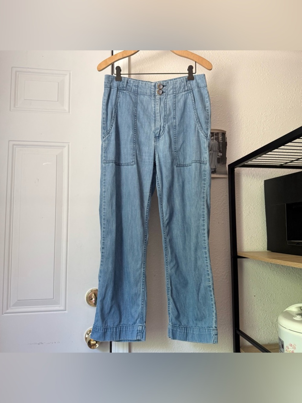 APIECE APART blue cotton denim slim straight leg pants jeans‎